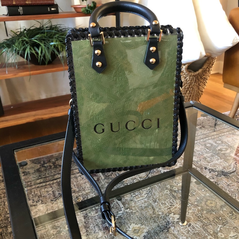 Repurposed Gucci Shopping Bag Purse